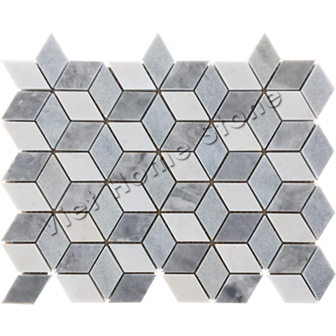 M6101530 - Mosaico de mármol hexagrama - Pic1