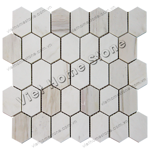 M6201507 - Picket Hexagon Marble Mosaic